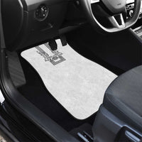 Philippines Barong Style Car Mats with Polynesian Art and Leaf Motif Black-White Color