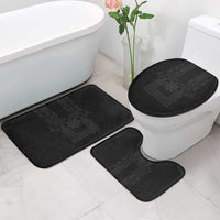 Philippines Barong Style Bathroom Set with Polynesian Art and Leaf Motif Black Color