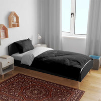 Philippines Barong Style Bedding Set with Polynesian Art and Leaf Motif Black Color