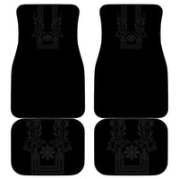 Philippines Barong Style Car Mats with Polynesian Art and Leaf Motif Black Color