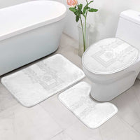Philippines Barong Style Bathroom Set with Polynesian Art and Leaf Motif White Color