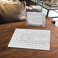 Philippines Barong Style Puzzle with Polynesian Art and Leaf Motif White Color