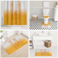 Philippines Barong Style Bathroom Set with Polynesian Art and Leaf Motif Yellow Color