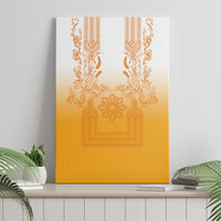 Philippines Barong Style Canvas Wall Art with Polynesian Art and Leaf Motif Yellow Color