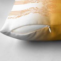 Philippines Barong Style Pillow Cover with Polynesian Art and Leaf Motif Yellow Color