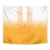 Philippines Barong Style Tapestry with Polynesian Art and Leaf Motif Yellow Color