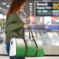 Philippines Barong Style Travel Bag with Polynesian Art and Leaf Motif Green Color