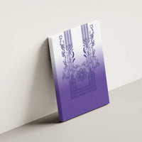 Philippines Barong Style Canvas Wall Art with Polynesian Art and Leaf Motif Purple Color