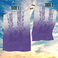 Philippines Barong Style Garden Flag with Polynesian Art and Leaf Motif Purple Color