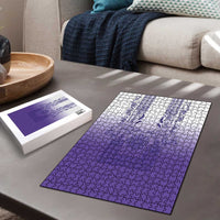 Philippines Barong Style Puzzle with Polynesian Art and Leaf Motif Purple Color
