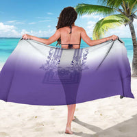 Philippines Barong Style Sarong with Polynesian Art and Leaf Motif Purple Color