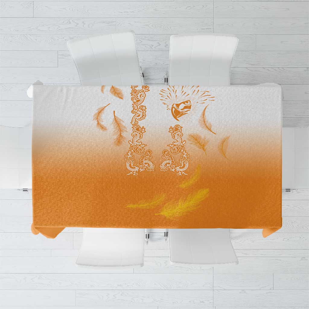 Philippines National Costume Style Tablecloth Barong Tagalog and Eagle Feather Orange Color