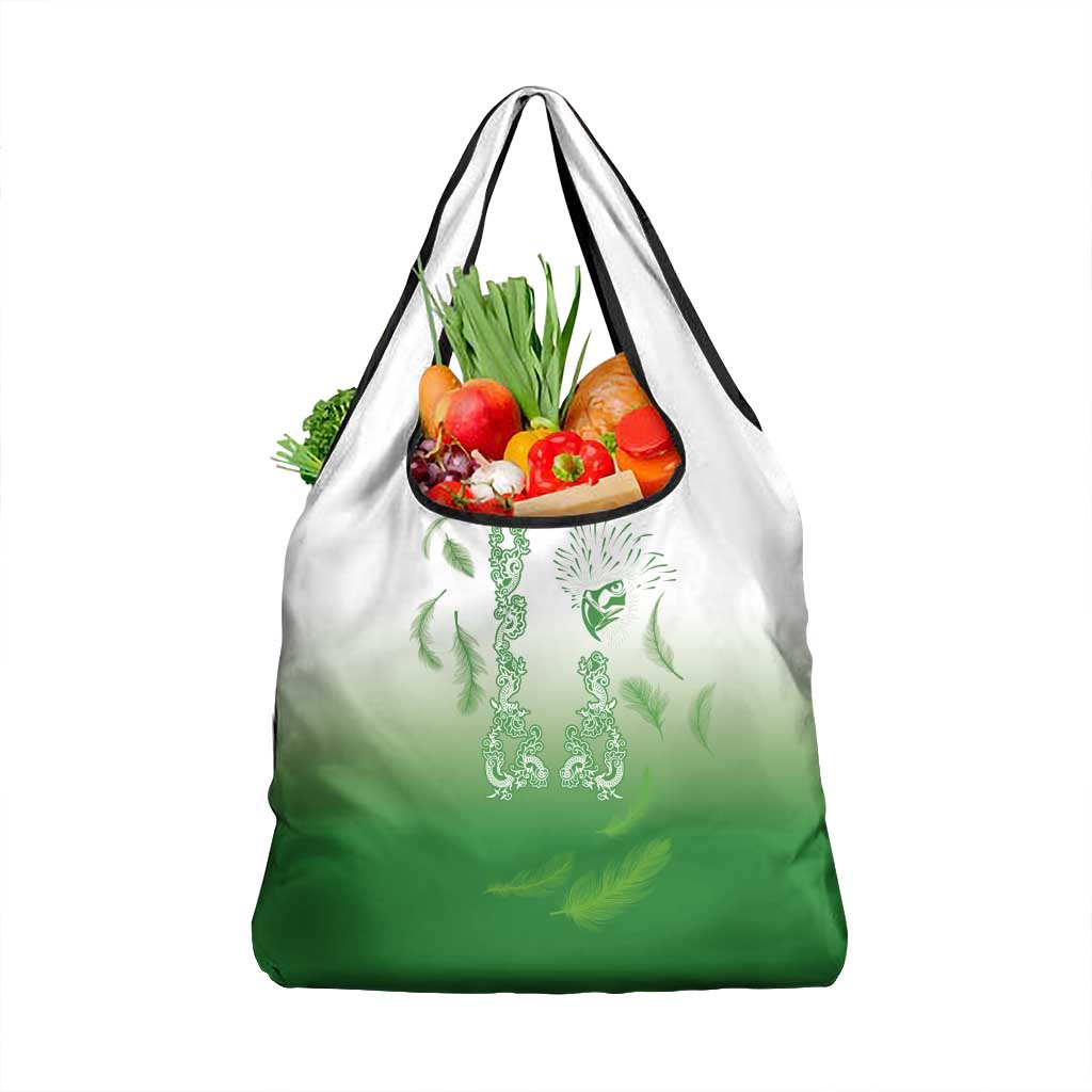 Philippines National Costume Style Grocery Bag Barong Tagalog and Eagle Feather Green Color