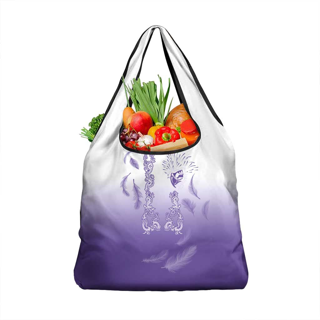 Philippines National Costume Style Grocery Bag Barong Tagalog and Eagle Feather Purple Color