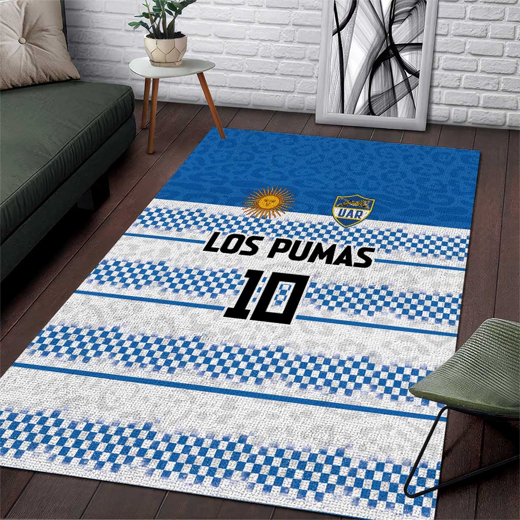 Argentina Rugby Custom Area Rug Los Pumas Jaguar Race Style - Wonder Print Shop