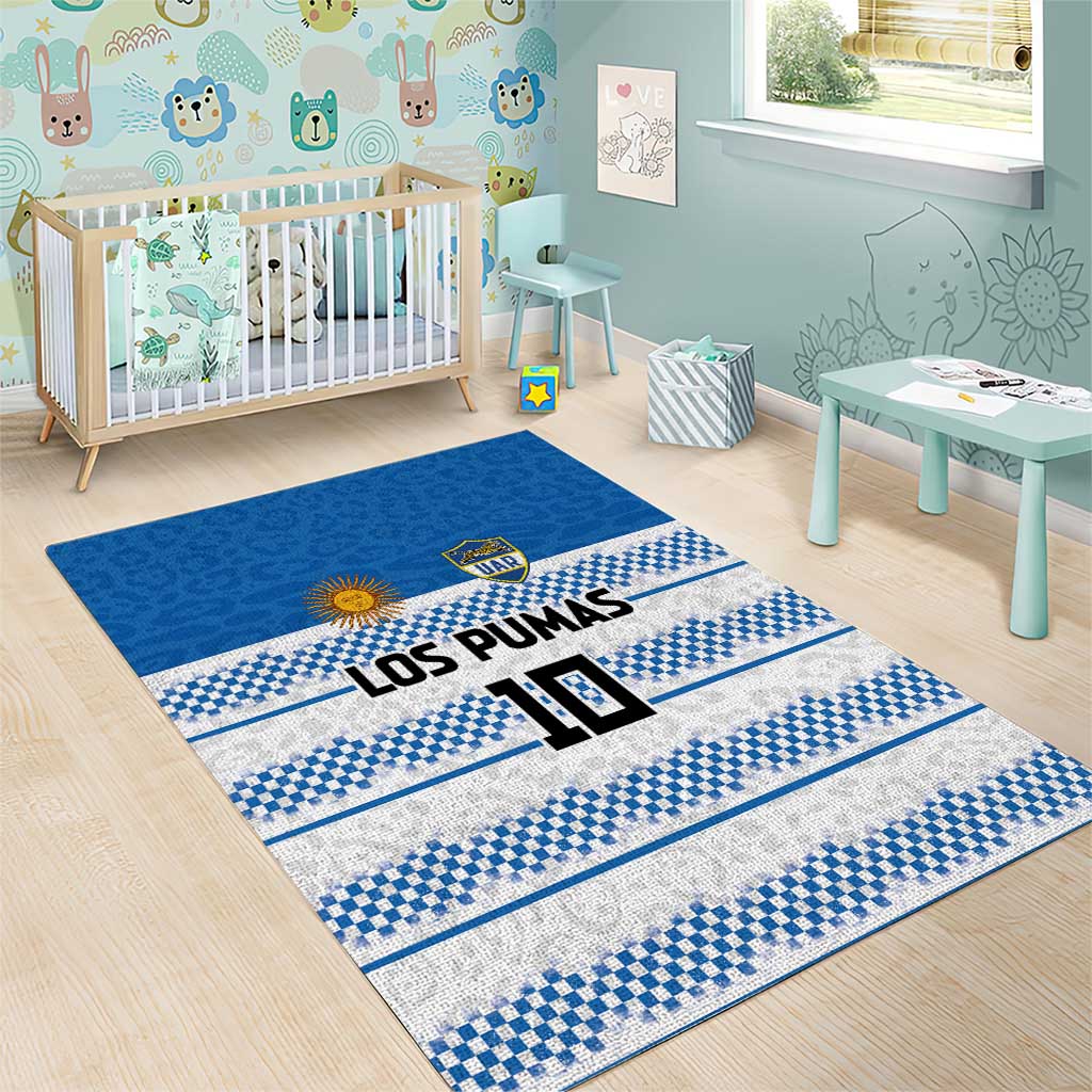 Argentina Rugby Custom Area Rug Los Pumas Jaguar Race Style - Wonder Print Shop