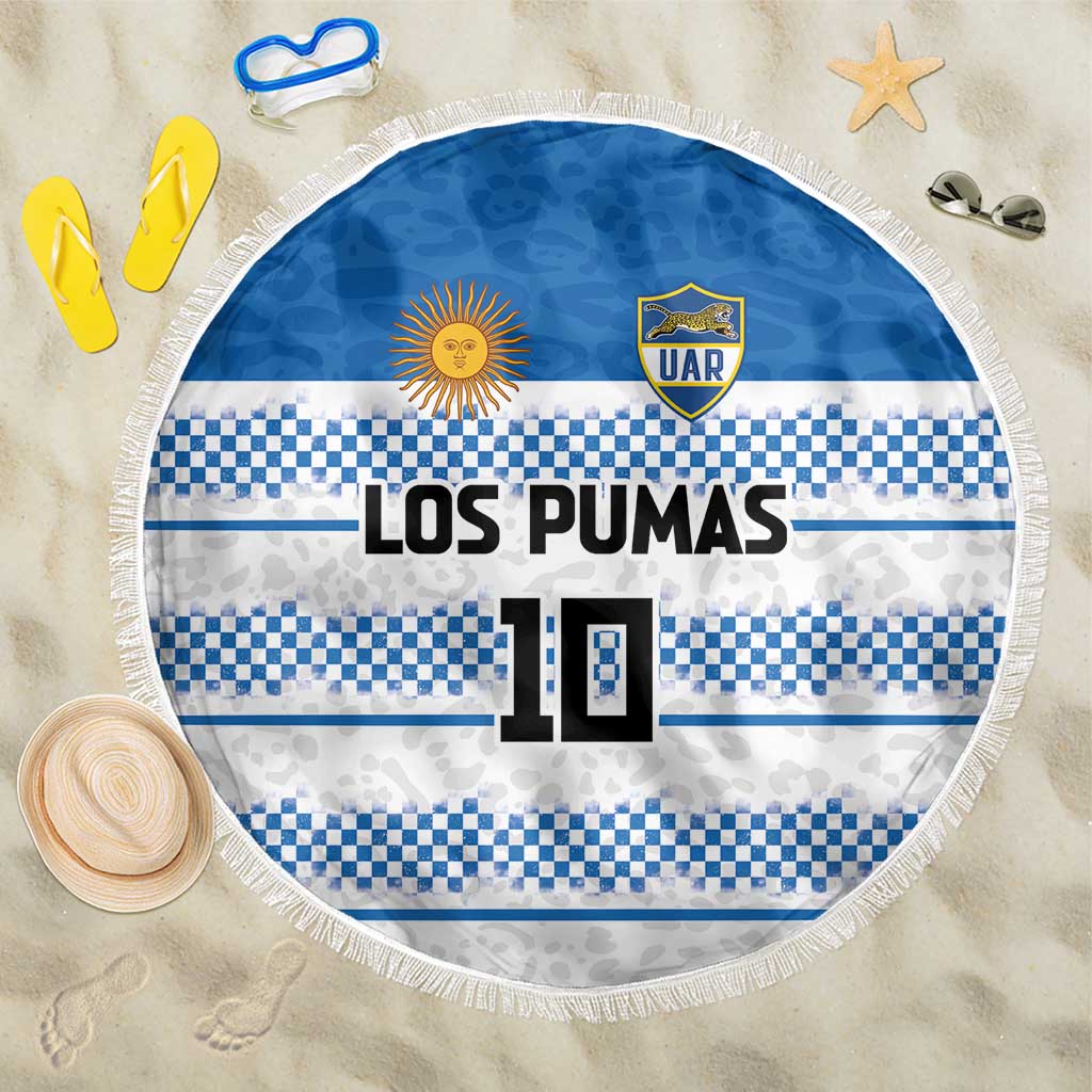 Argentina Rugby Custom Beach Blanket Los Pumas Jaguar Race Style - Wonder Print Shop