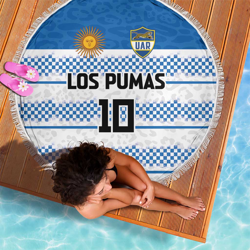 Argentina Rugby Custom Beach Blanket Los Pumas Jaguar Race Style - Wonder Print Shop