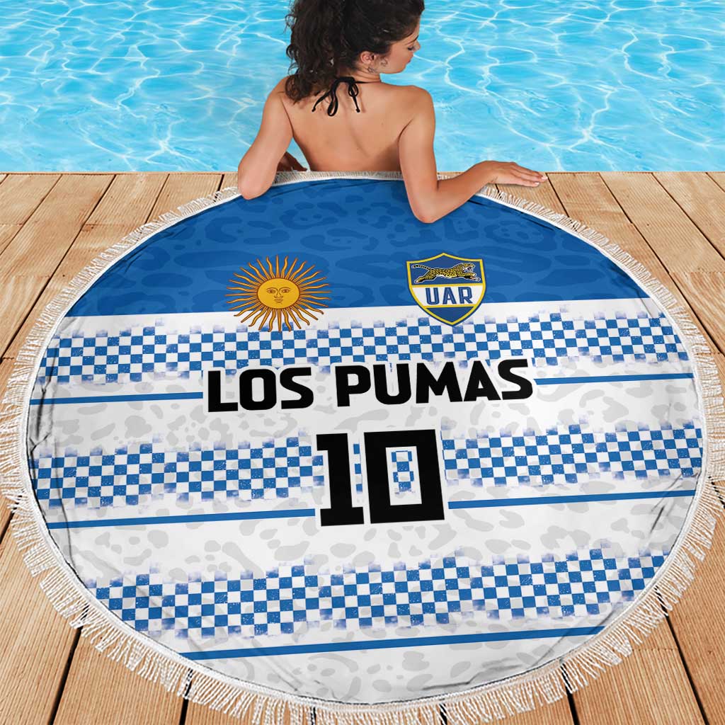 Argentina Rugby Custom Beach Blanket Los Pumas Jaguar Race Style - Wonder Print Shop