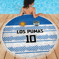 Argentina Rugby Custom Beach Blanket Los Pumas Jaguar Race Style - Wonder Print Shop