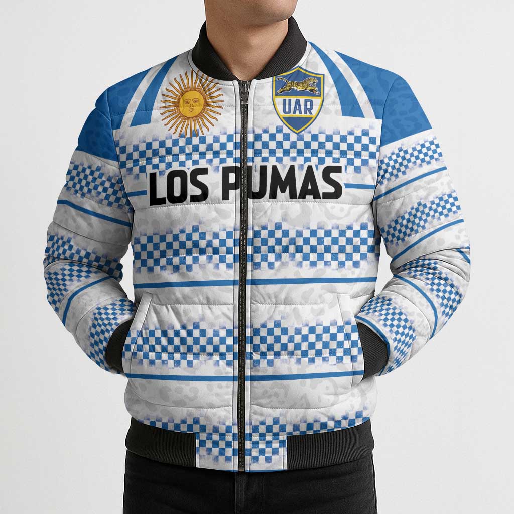 Argentina Rugby Custom Bomber Puffer Jacket Los Pumas Jaguar Race Style - Wonder Print Shop
