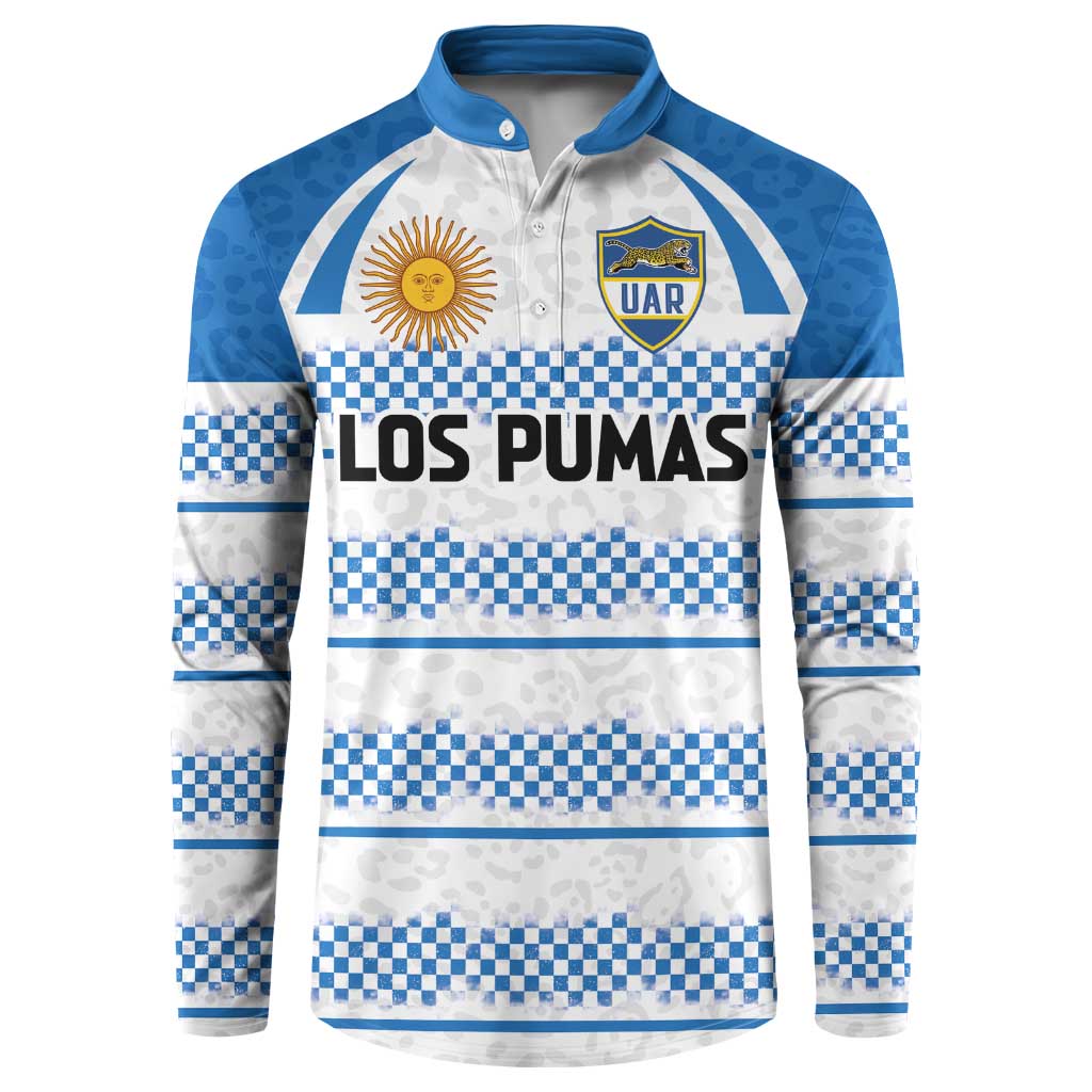 Argentina Rugby Custom Button Sweatshirt Los Pumas Jaguar Race Style - Wonder Print Shop
