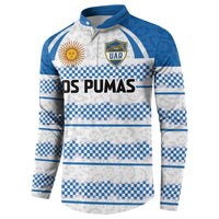 Argentina Rugby Custom Button Sweatshirt Los Pumas Jaguar Race Style - Wonder Print Shop