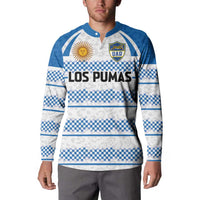 Argentina Rugby Custom Button Sweatshirt Los Pumas Jaguar Race Style - Wonder Print Shop