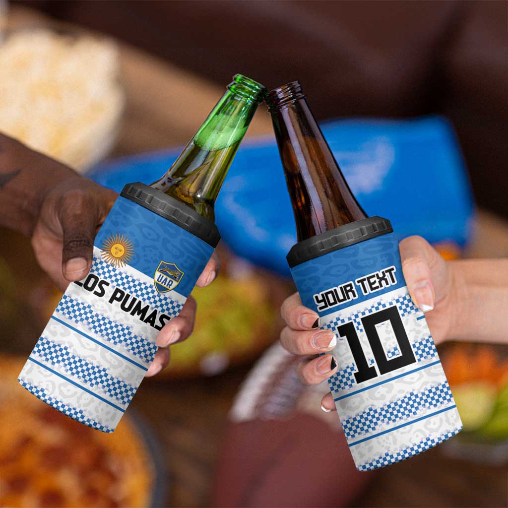 Argentina Rugby Custom 4 in 1 Can Cooler Tumbler Los Pumas Jaguar Race Style - Wonder Print Shop