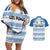 Argentina Rugby Custom Couples Matching Off Shoulder Short Dress and Hawaiian Shirt Los Pumas Jaguar Race Style - Wonder Print Shop