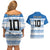 Argentina Rugby Custom Couples Matching Off Shoulder Short Dress and Hawaiian Shirt Los Pumas Jaguar Race Style - Wonder Print Shop