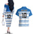 Argentina Rugby Custom Couples Matching Off The Shoulder Long Sleeve Dress and Hawaiian Shirt Los Pumas Jaguar Race Style - Wonder Print Shop