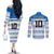 Argentina Rugby Custom Couples Matching Off The Shoulder Long Sleeve Dress and Long Sleeve Button Shirt Los Pumas Jaguar Race Style - Wonder Print Shop