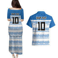 Argentina Rugby Custom Couples Matching Puletasi and Hawaiian Shirt Los Pumas Jaguar Race Style - Wonder Print Shop