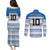 Argentina Rugby Custom Couples Matching Puletasi and Long Sleeve Button Shirt Los Pumas Jaguar Race Style - Wonder Print Shop