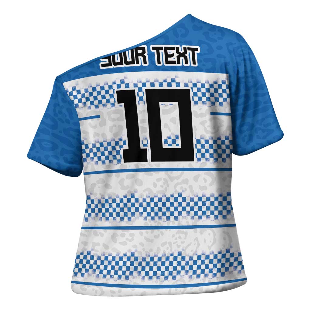 Argentina Rugby Custom Cross Shoulder Shirt Los Pumas Jaguar Race Style - Wonder Print Shop