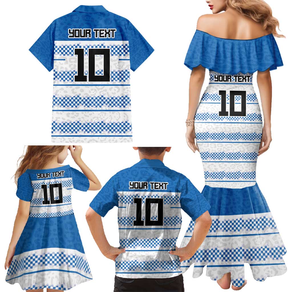 Argentina Rugby Custom Family Matching Mermaid Dress and Hawaiian Shirt Los Pumas Jaguar Race Style - Wonder Print Shop