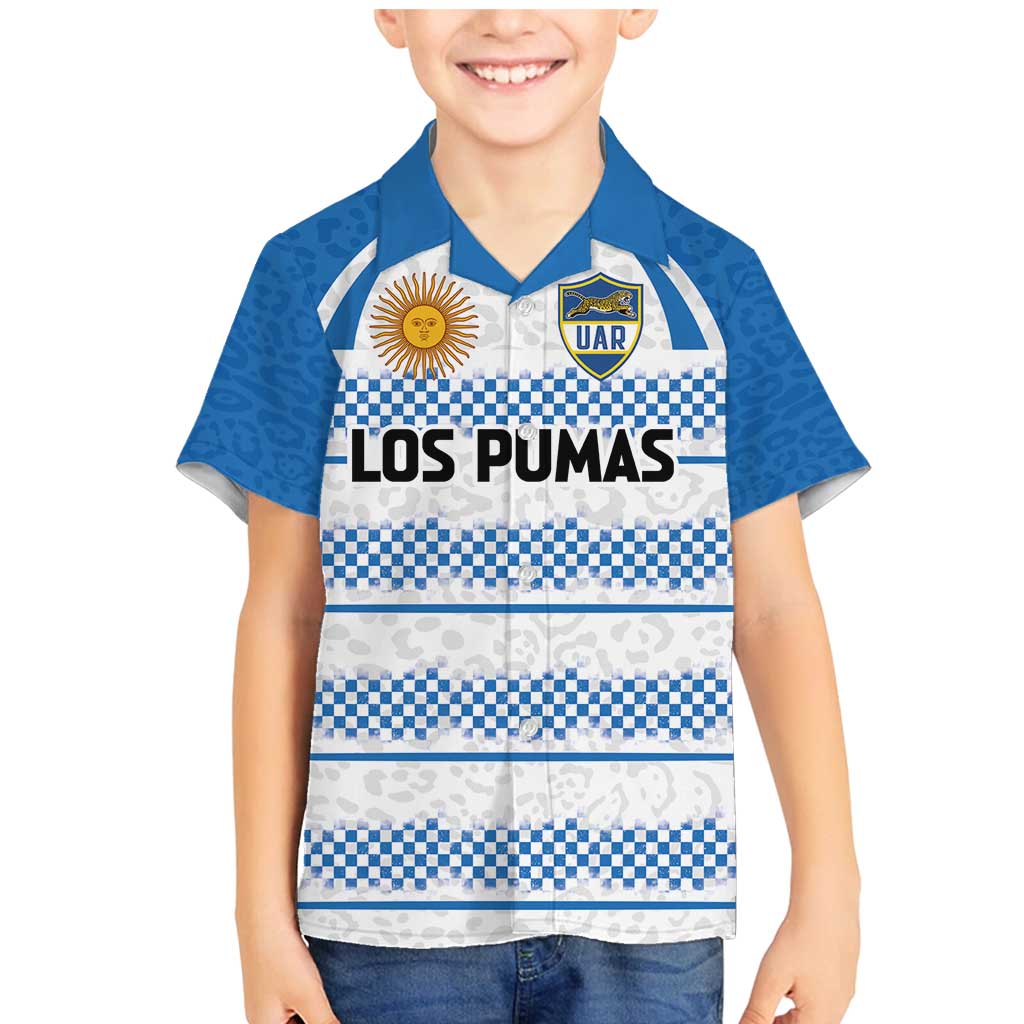 Argentina Rugby Custom Family Matching Mermaid Dress and Hawaiian Shirt Los Pumas Jaguar Race Style - Wonder Print Shop
