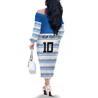 Argentina Rugby Custom Family Matching Off The Shoulder Long Sleeve Dress and Hawaiian Shirt Los Pumas Jaguar Race Style - Wonder Print Shop
