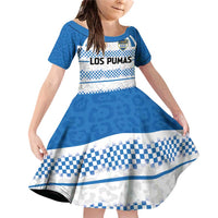 Argentina Rugby Custom Family Matching Off Shoulder Short Dress and Hawaiian Shirt Los Pumas Jaguar Race Style - Wonder Print Shop