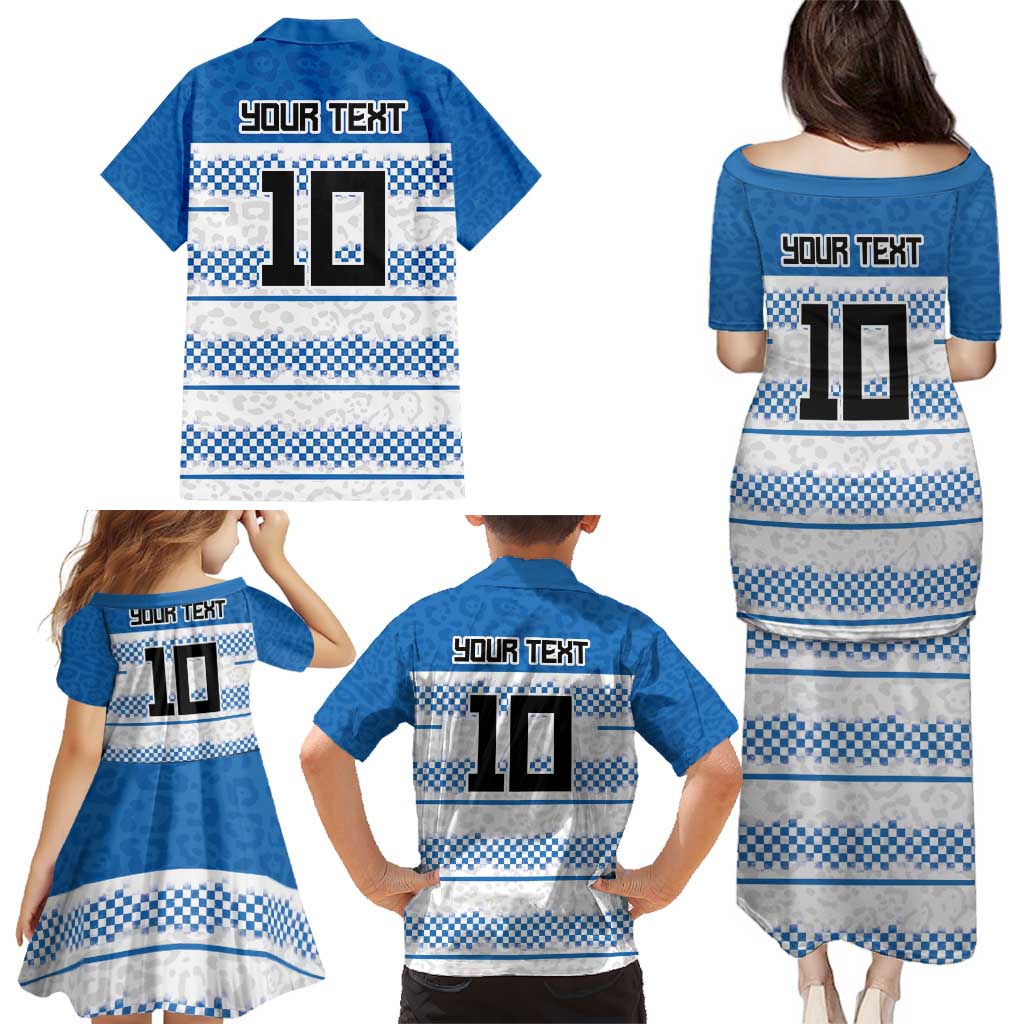 Argentina Rugby Custom Family Matching Puletasi and Hawaiian Shirt Los Pumas Jaguar Race Style - Wonder Print Shop