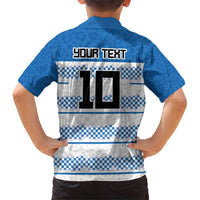 Argentina Rugby Custom Family Matching Short Sleeve Bodycon Dress and Hawaiian Shirt Los Pumas Jaguar Race Style - Wonder Print Shop