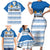 Argentina Rugby Custom Family Matching Short Sleeve Bodycon Dress and Hawaiian Shirt Los Pumas Jaguar Race Style - Wonder Print Shop