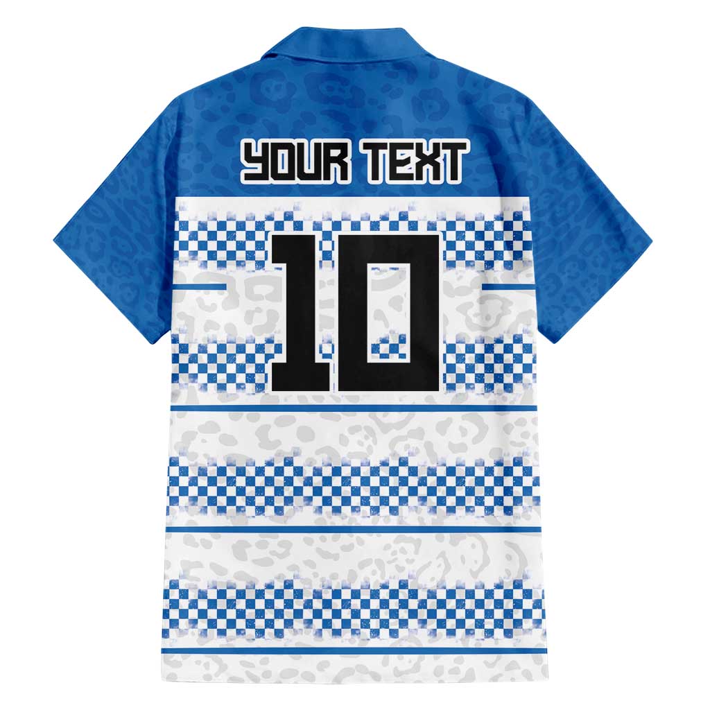 Argentina Rugby Custom Family Matching Short Sleeve Bodycon Dress and Hawaiian Shirt Los Pumas Jaguar Race Style - Wonder Print Shop