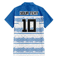 Argentina Rugby Custom Family Matching Short Sleeve Bodycon Dress and Hawaiian Shirt Los Pumas Jaguar Race Style - Wonder Print Shop