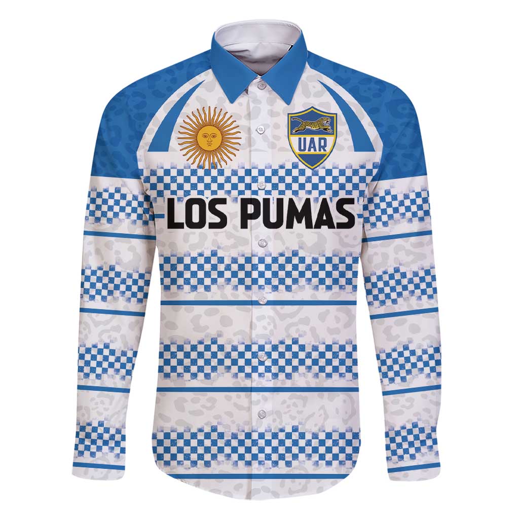 Argentina Rugby Custom Family Matching Short Sleeve Bodycon Dress and Hawaiian Shirt Los Pumas Jaguar Race Style - Wonder Print Shop
