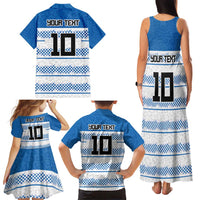 Argentina Rugby Custom Family Matching Tank Maxi Dress and Hawaiian Shirt Los Pumas Jaguar Race Style - Wonder Print Shop
