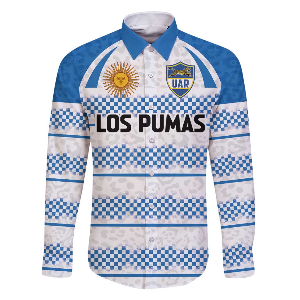 Argentina Rugby Custom Family Matching Tank Maxi Dress and Hawaiian Shirt Los Pumas Jaguar Race Style - Wonder Print Shop