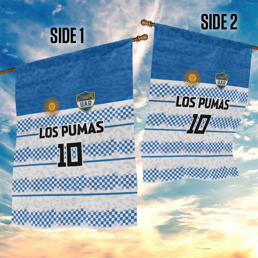Argentina Rugby Custom Garden Flag Los Pumas Jaguar Race Style - Wonder Print Shop