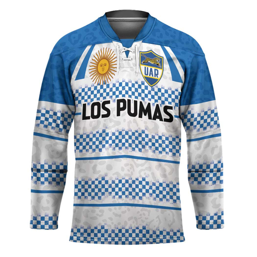 Argentina Rugby Custom Hockey Jersey Los Pumas Jaguar Race Style - Wonder Print Shop
